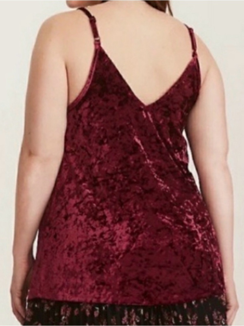 Torrid Burgundy Velvet Lace Cami Y2K Whimsigoth Boho Dark Feminine Date Night - Picture 7 of 13